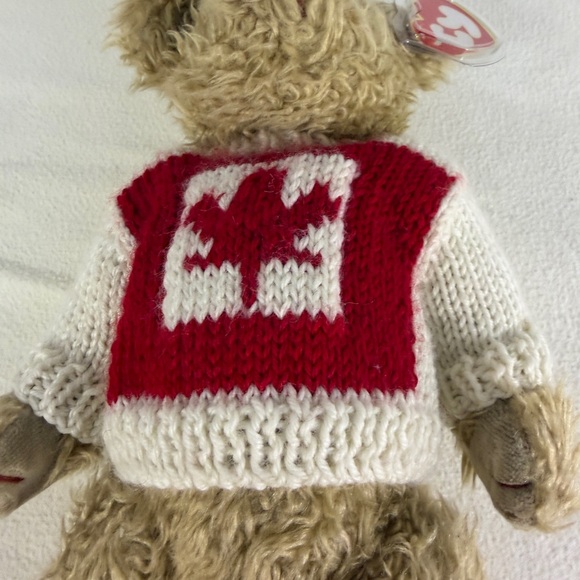 Ty Attic Treasures Bear 1999 Maple Leaf Sweater Canada Plush ~9” - Picture 3 of 10